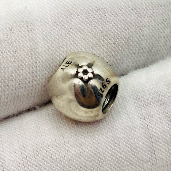 EUC Pandora 791026 Sterling Silver & 14k Gold Education Apple of My Eye Charm - Picture 4 of 7